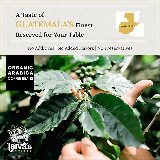 Leiva’s Unroasted Green Coffee Beans (1kg) – Coban/Quiche Single Origin Coffee w/Floral &amp Fresh Fruit Notes – Washed Shade Grown Organic Guatemala Beans – Balanced Whole Bean Unroasted Blend