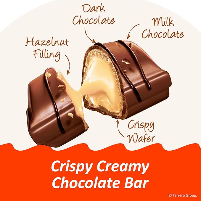 Kinder Bueno Mini Milk Chocolate Bars with Hazelnut FillingChocolate Candy Bars for Game DayFootball Party SuppliesSnacks for Adults5.7 oz.(Pack of 2)