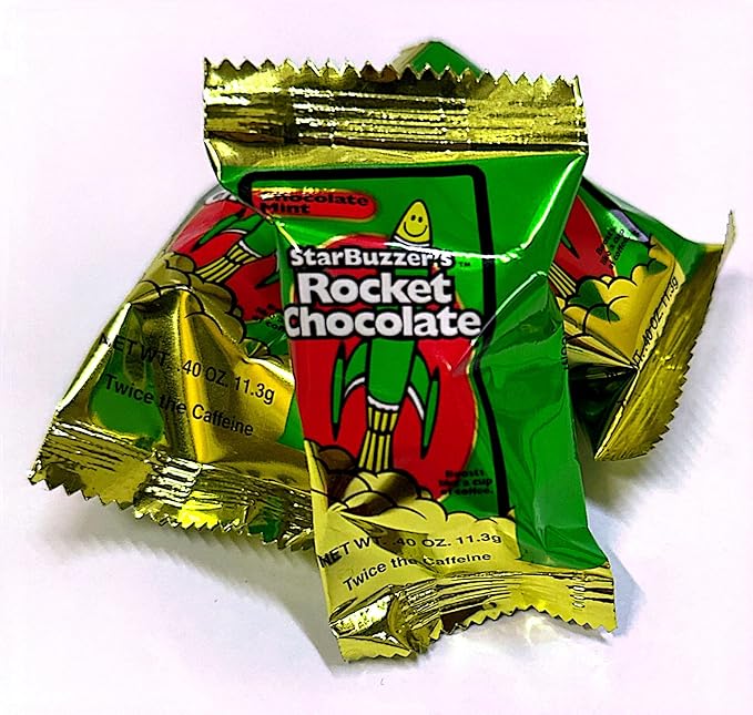Rocket Chocolate Milk Chocolate Mint Flavored Caffeinated Chocolate Truffles 50 count Mini