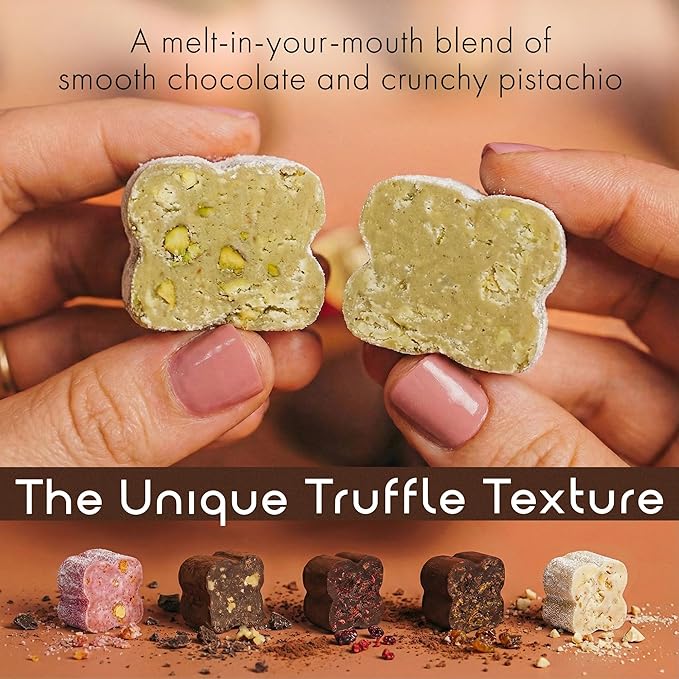TartufLanghe Trifulot White Chocolate Truffles with Pistachios - Individually Wrapped Pistachio Praline Candy Gourmet Italian Truffle Candy Fancy Chocolate Gift Set From Italy - 6.34 oz