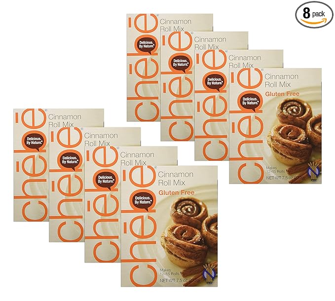 Chebe Bread Cinnamon Roll Mix Gluten Free 7.5-Ounce Box (Pack of 8)