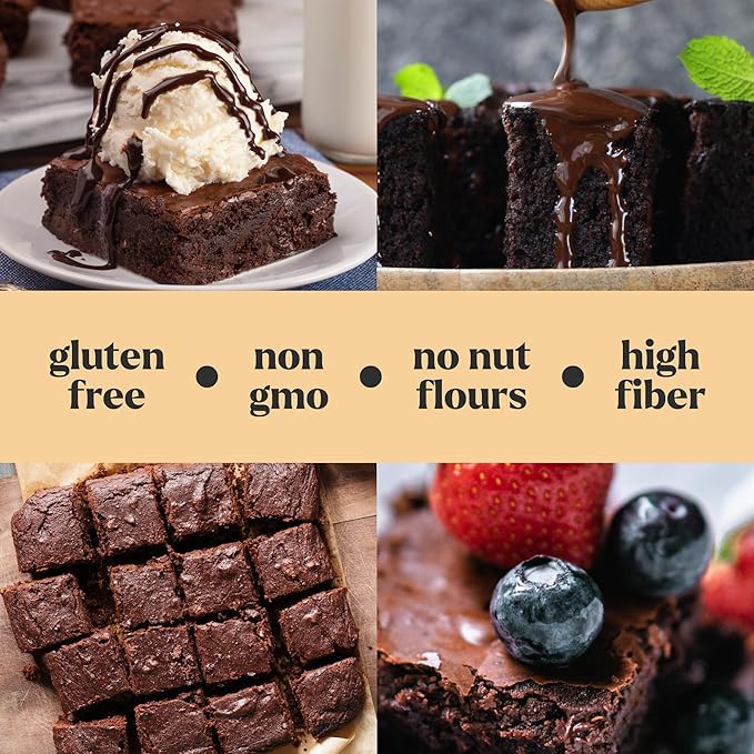 Keto Fudge Brownie Mix 9.5oz and Allulose &amp Monk Fruit Zero Calorie Sugar Replacement 2lb Bundle