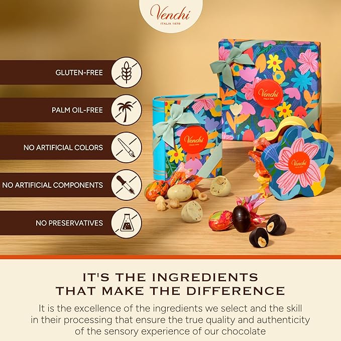 Venchi - Spring Bunny Gift Box with Assorted Chocolates Venchi Spring Collection 5.04 Oz Gluten Free Gift Idea