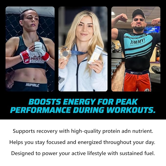 JiMMY! Protein Bar 12 Count - High Performance Energy Bar with Caffeine and Turmeric Low Sugar 25g of Protein High Protein | Variety Pack 12ct