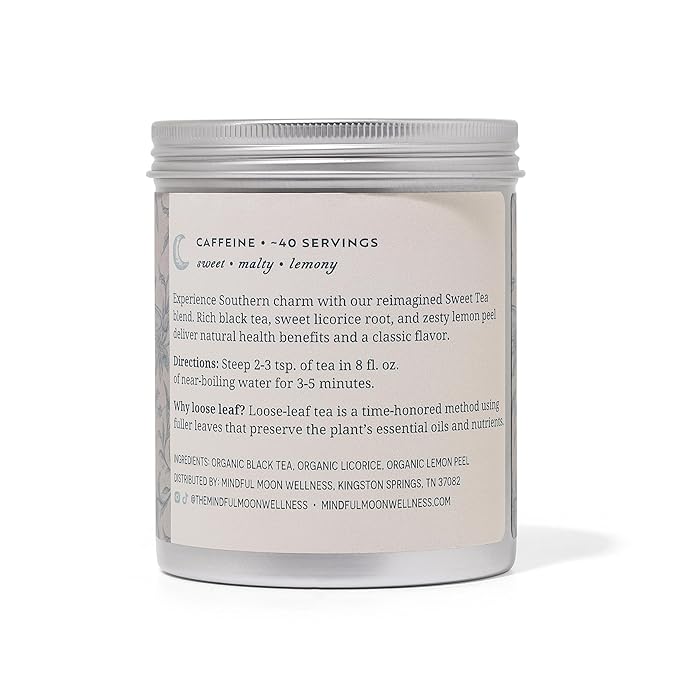 Southern Sweet Tea by Mindful Moon – Black Tea with Licorice &amp Lemon Peel – Caffeinated Loose Leaf Tea (Large)