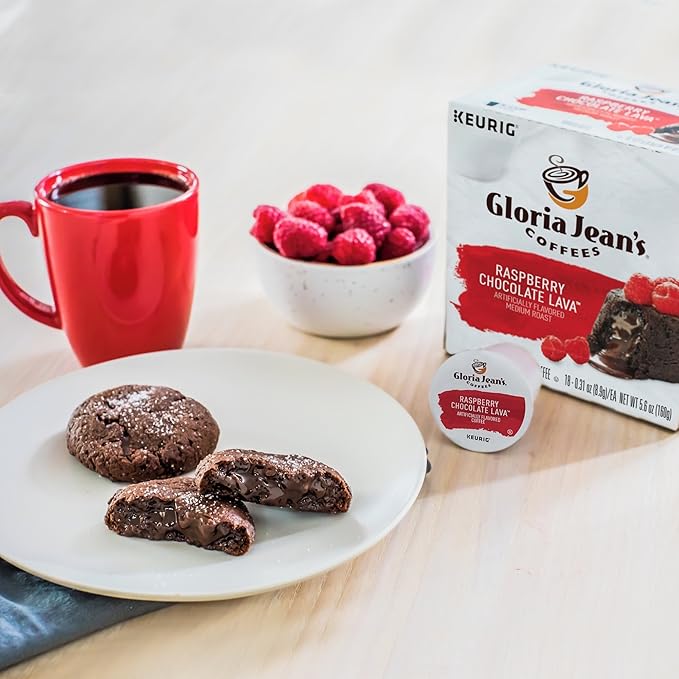 Gloria Jean's Coffees Raspberry Chocolate Lava Single-Serve Keurig K-Cup Pods Flavored Medium Roast Coffee 72 Count