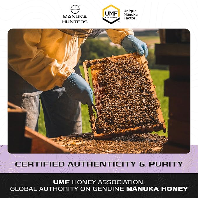 Manuka Hunters UMF 15+/MGO 514+ Certified New Zealand Manuka Honey - 100% Pure Natural Sweetener - Gluten Dairy Free - Ideal for Tea Coffee Smoothies and Baking - Sustainable - 1.1lbs/500g Jar