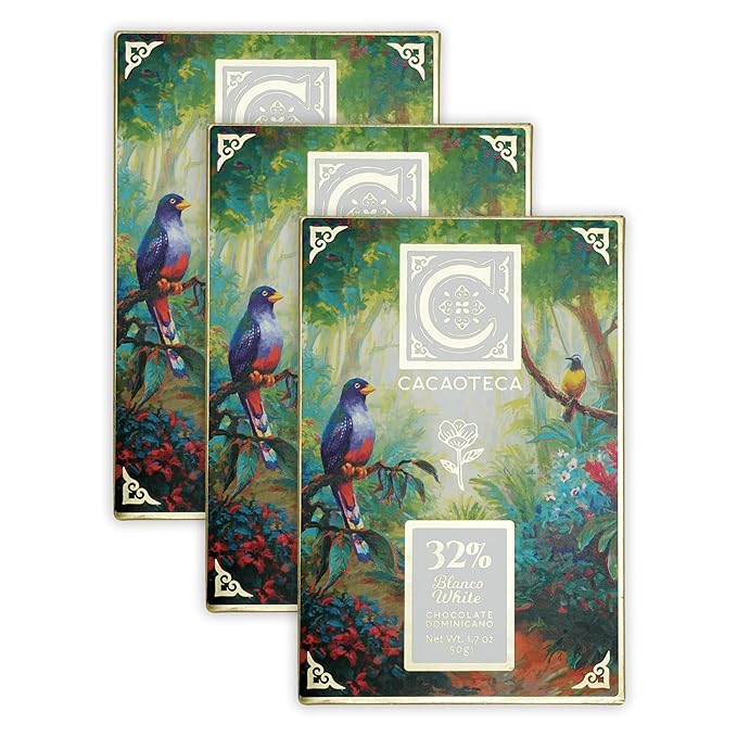 Cacaoteca 32% White Chocolate 3 Pack - Dominican Chocolate - Bean-to-Bar Direct Sourced - Gluten-Free - Bundle