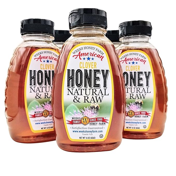 3pk - 16oz Clover Honey - Pure Raw Unfiltered Unheated