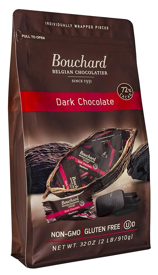 Bouchard Belgian Dark Chocolate Gluten-Free 72% Cacao (35.3 OZ / 2.2 LB)