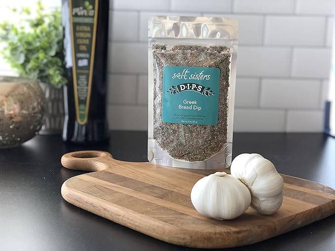 s.a.l.t sisters Greek Bread Dip - Value Size Bold Italian Herb &amp Spice Blend for Extra Virgin Olive Oil Dipping - Versatile Use for Rubs and Dressings - 16 oz