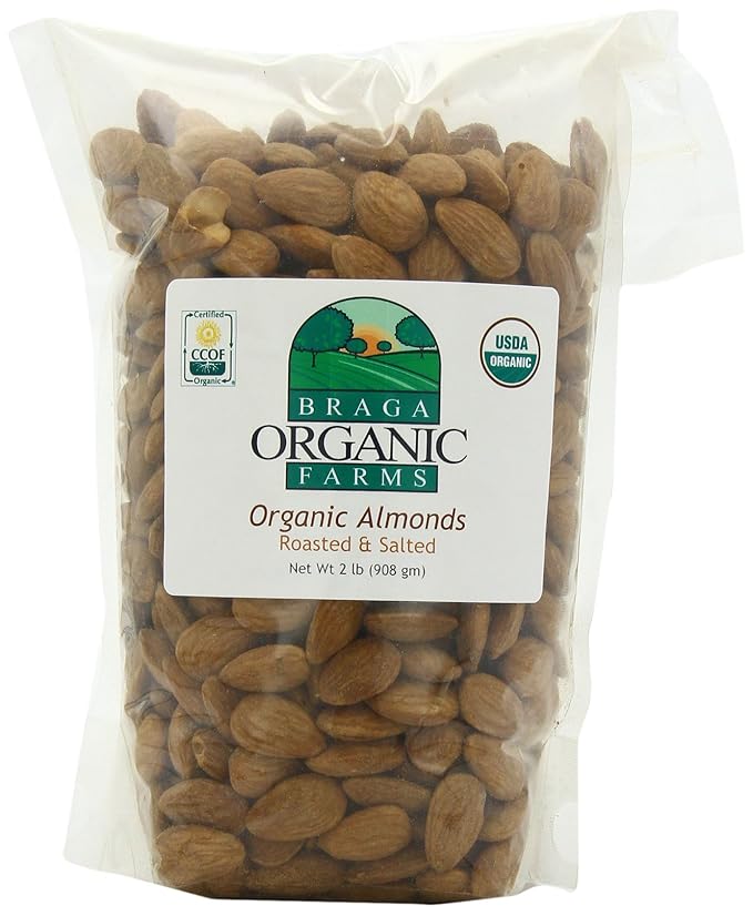Braga Organic Farms Organic Roasted and Salted Almonds 2 lb. bag