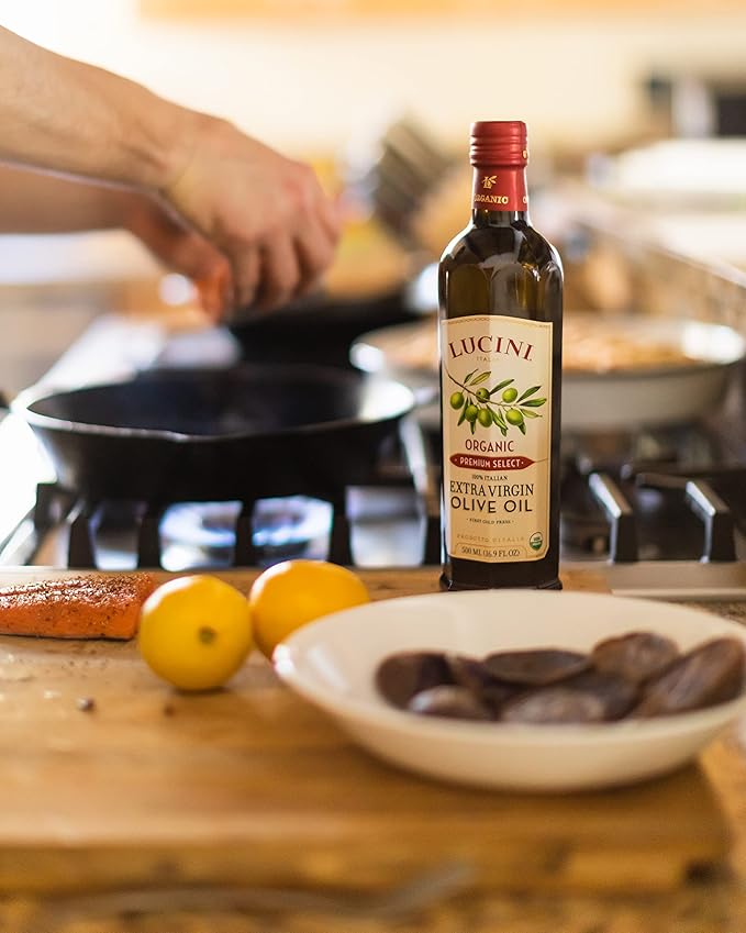 Lucini Extra Virgin Olive Oil Organic Premium Select 500 mL (Pack of 6)