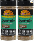 Dizzy Pig Shakin' the Tree Gourmet Lemon Pepper Seasoning Rub (8oz Shaker) - Seasons 30+lbs of Food - Hand Made in the USA - MSG Free Gluten Free (Pack of 2)