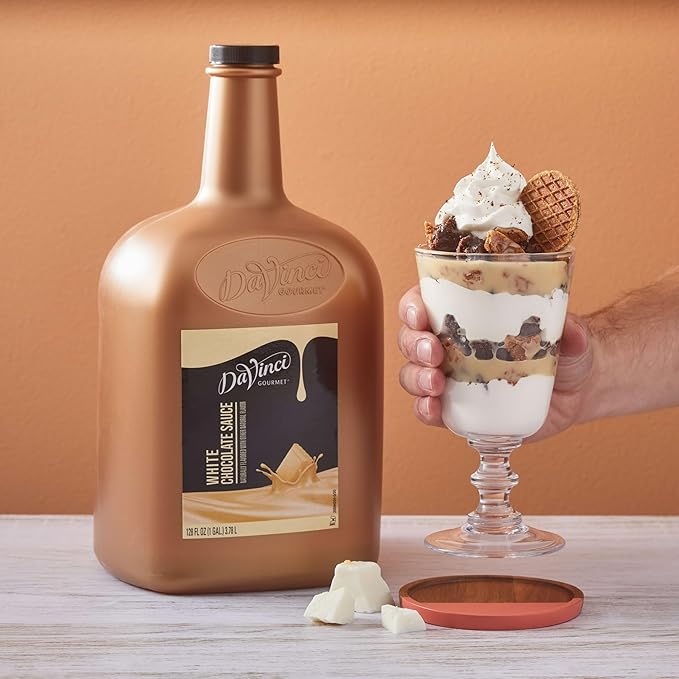DaVinci Gourmet White Chocolate Sauce 128 Fluid Ounces (Pack of 1)