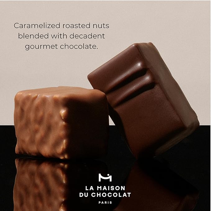 LA MAISON DU CHOCOLAT Pralines Gift Box Gourmet Milk and Dark French Chocolate Gift Box (16 Pieces)