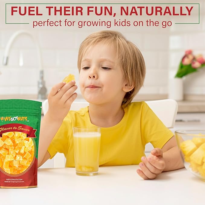 We Got Nuts Dried Pineapple Chunks | Freshly Packed Pineapple In A Perfectly Sealed Bag | Healthy Snack Full Of Vitamins Minerals Antioxidants Fibers &amp Enzymes | Kosher Certified Dried Fruit (5