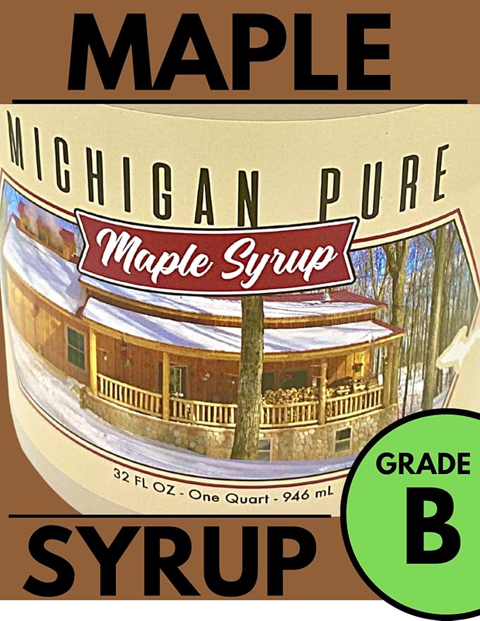 All Natural 100% Pure B Grade Maple Syrup 32 Oz. (Quart) - Case of 12