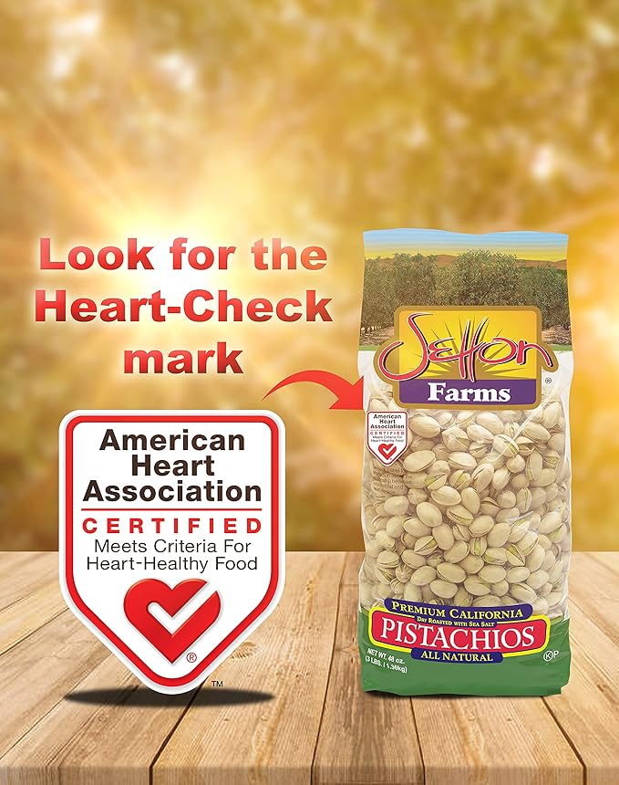 Setton Farms Premium PistachiosDry Roasted with Sea Salt3lb Bag (48 oz)(Pack of 2)