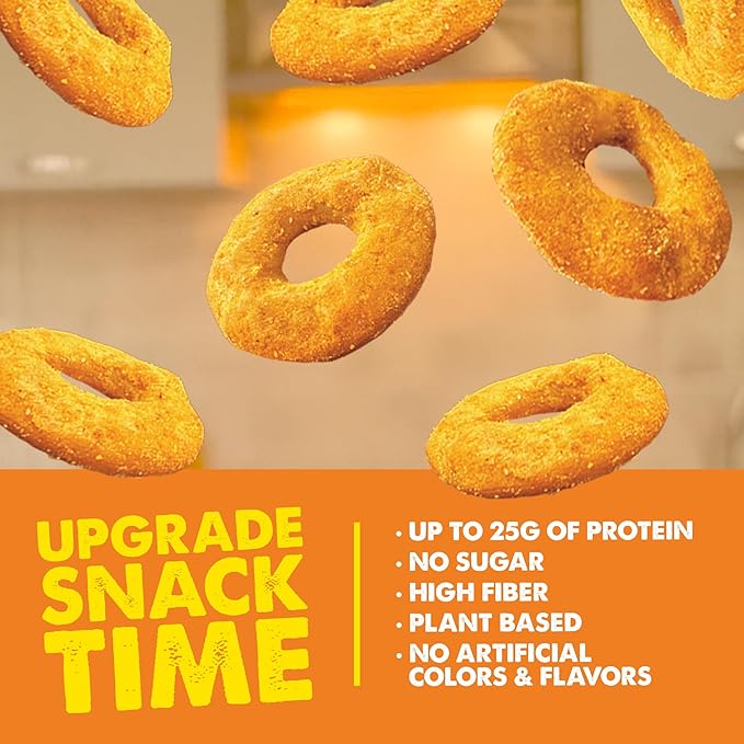 CRISP POWER Protein Pretzels NEW Cheddar 25G Protein High Protein Snack High Fiber Low Carb Crunchy Pretzel Snacks No Added Sugar 1.75 oz Bags 6 Pack Vegan Keto