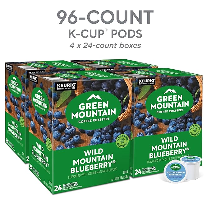 Green Mountain Coffee Roasters Wild Mountain Blueberry Keurig Single-Serve K-Cup pods Light Roast Coffee 96 Count