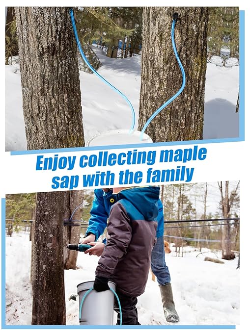 20 Set Maple Syrup Tapping Kit - Maple Tree Taps and 3ft Food Grade Tubing Drop Lines Extractors Syrup Spile Sugaring Starter Supplies