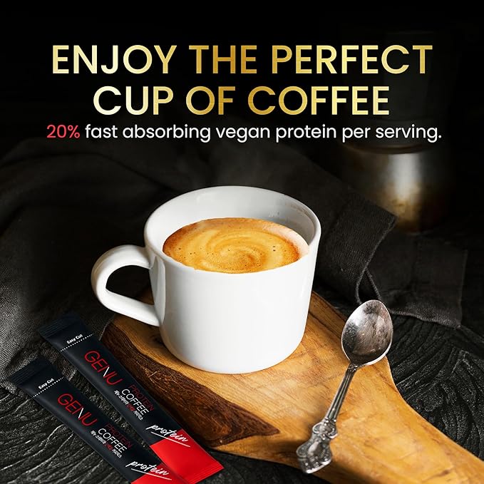 GENU Stevia Protein Coffee Mix (100 sticksOriginal) Korea's No.1 Selling Zero Sugar Protein Coffee Mix