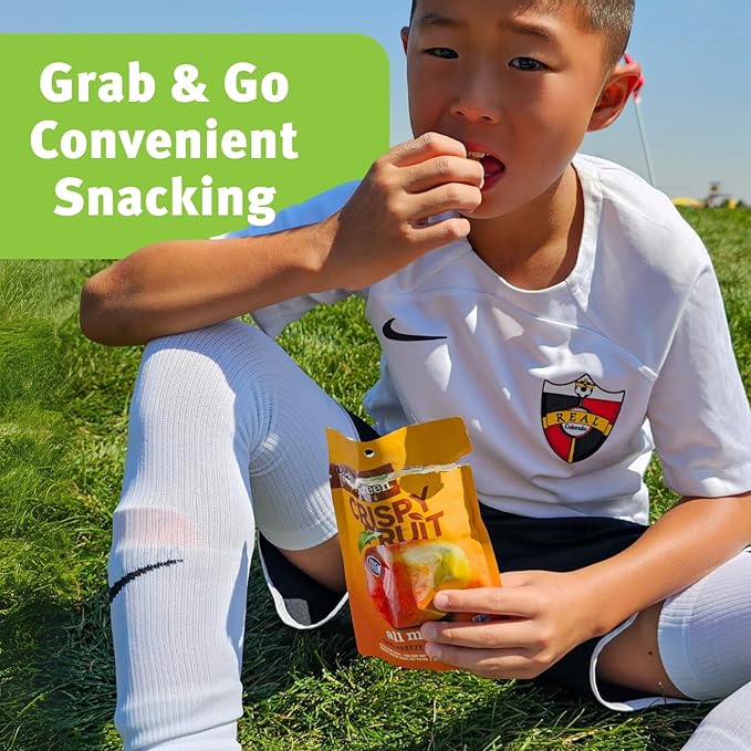 Crispy Green Freeze-Dried Mango Fruit Snacks 0.63 Oz (Pack of 12) 100% Pure Fruit All-Natural No Added Sugar Single-Serve Bags for Healthy Snacks &amp School Lunches