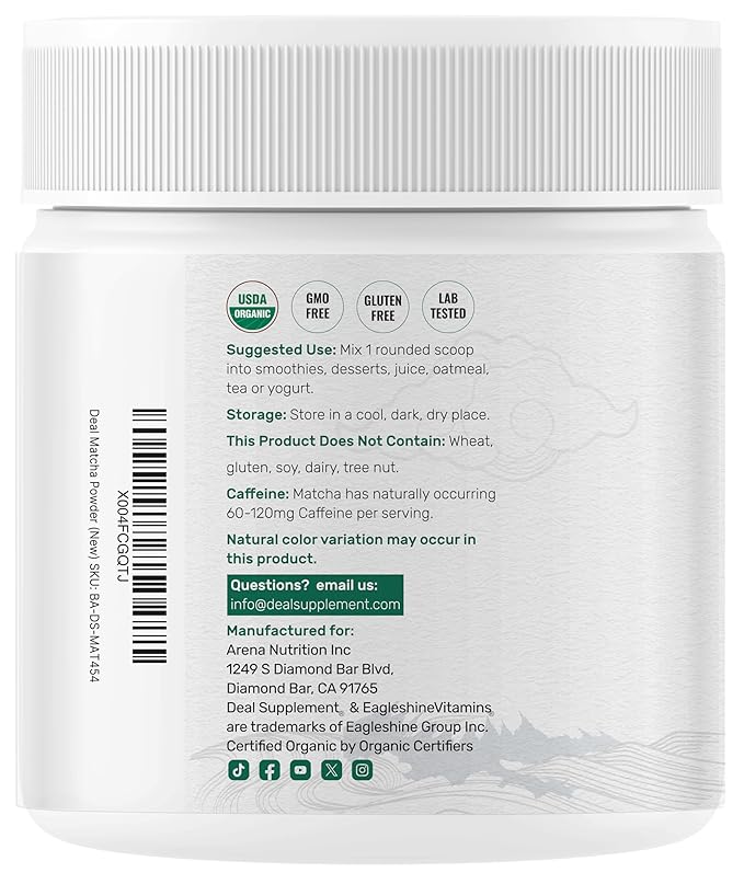 Organic Matcha Green Tea Powder 1 lb (454g) | First Harvest Culinary Grade | Japanese Sourced Cafe Mix | Zero Sugar Keto Friendly Non-GMO Vegetarian