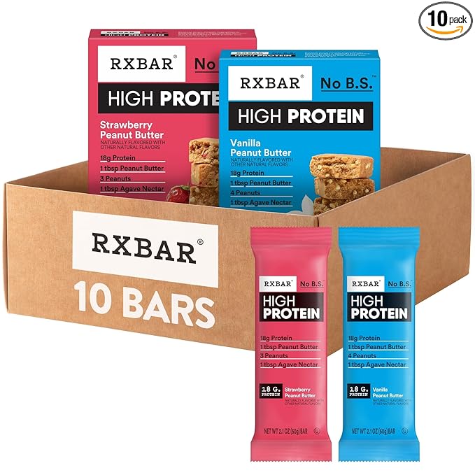 RXBAR High Protein Bars Gluten Free Protein Snacks Variety Pack (10 Bars)