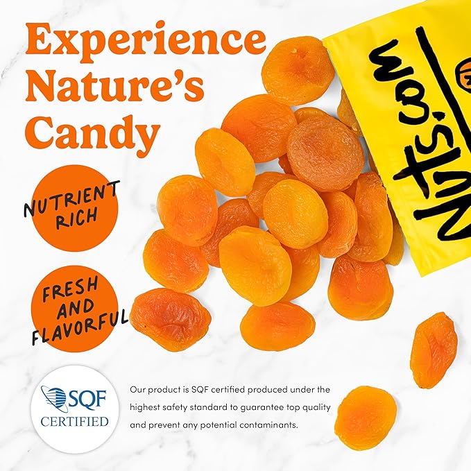 Nuts.com – Dried Apricots Turkish – No Sugar Added Healthy Fruit Snack for Adults &amp Kids – Naturally Plump &amp Juicy Good Source of Potassium &amp Fiber – Vegan Gluten-Free Kosher Pareve –