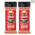 Flavor God 2 Bottles Original BBQ Rub Mix Natural Healthy Spice Blend For Grilling Chicken Wings Beef Pork Bacon Eggs Seafood Vegetables Salad Tacos Kosher Gluten &amp Dairy Free Steak