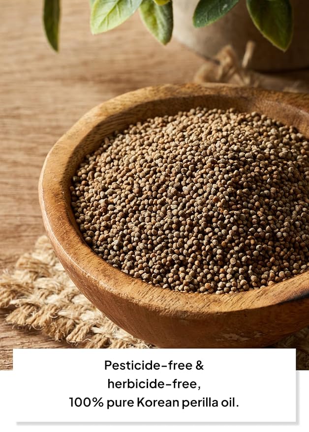 Korean Food Cold-Pressed Raw Perilla Oil 180 ml (6.1 fl oz) 100% Perilla Seeds Nutty Flavor for Cooking &amp Salad Dressing 저온압착 생들기름