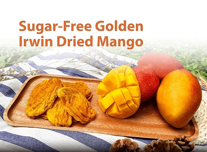 DUO LI DUO Premium Dried Golden Irwin mango (Sugar free) – 100% Natural No Sugar Added Vegan &amp Gluten-Free Snack – 3Pack 120g Each (Total 360g)