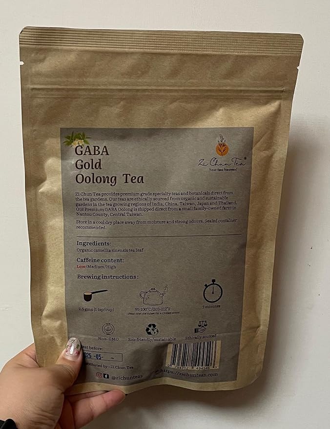 GABA Gold - Organic Oolong Super Tea Loose Leaf Stress Relief beverage - Calming and Relaxing - Aids Mental Focus and Clarity - 8.8 ounces