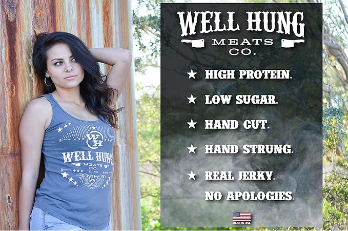 Well Hung Meats Teriyaki Beef Jerky One Pound Resealable Craft Jerky Bag (16oz)