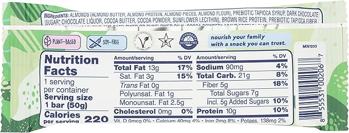 Zing Nutrition Bar Dark Chocolate Mint 1.76 Ounce