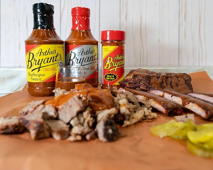 Arthur Bryant's BBQ Variety 5 Pack – Rib Rub Poultry &amp Fish Rub with 3 Barbecue Sauce Flavors (Original Spicy &amp Bold) – BBQ Sauce &amp Dry Rubs for Smoking and Grilling (18 Oz)