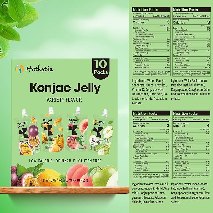 Hethstia High Protein Ramen Cup &amp Konjac Jelly Bundle – Chicken Flavor Protein Ramen with Drinkable Konjac Jelly Variety Vegan Low Fat Low Calorie Healthy Meal &amp Snack Combo