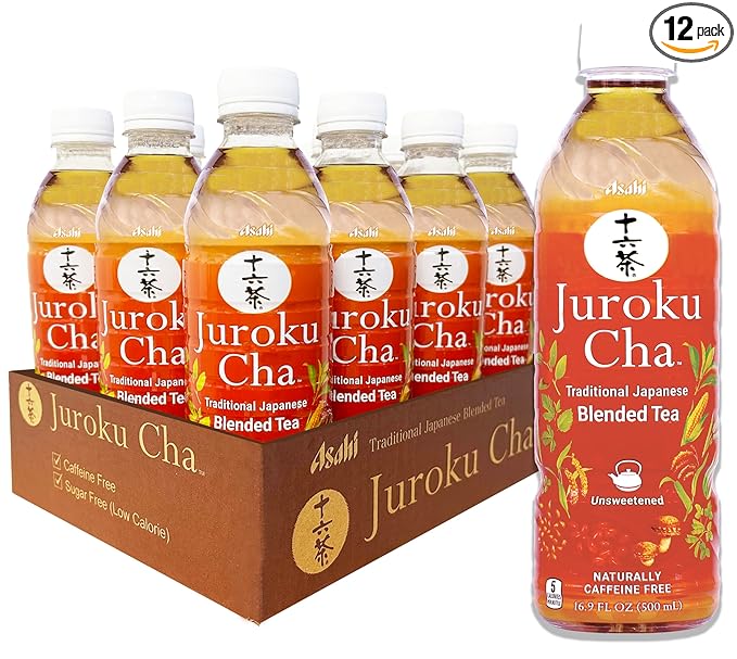 Juroku Cha – Smooth &amp Refreshing Japanese Tea Supports Body &amp Mind Great with Any Meal Unsweetened Caffein Free 16.9 oz (12 Pack)