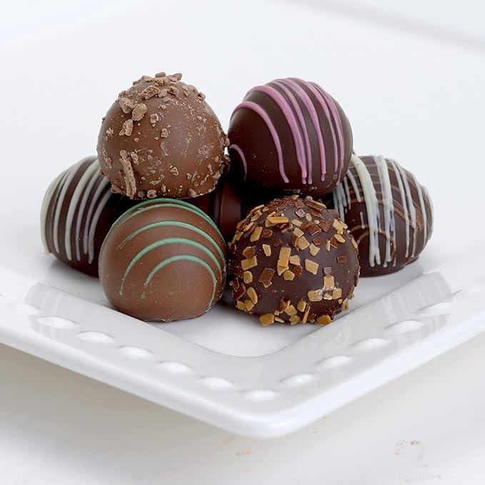CRAVINGS BY ZOE Gourmet Chocolate Truffle Gift Box for Easter | 16 Count | Assorted Gourmet Milk &amp Dark Chocolate Candy Food Gift Basket Anniversary Birthday Get Well Holiday Thank You Men Wom