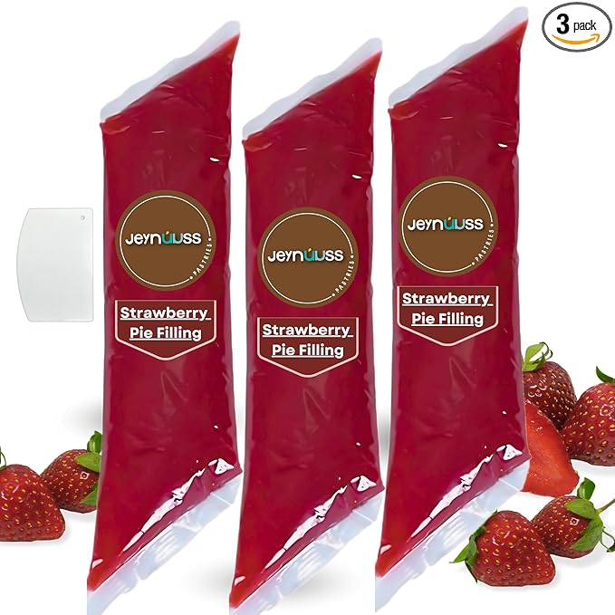 Jeynuuss Strawberry Pie Filling Strawberry Filling Cake Filling Cheecake Filling Cheesecake Filling Pastry for Cakes cream cheese filling Mermelada para Hornear Cake Filling Tub 2 LB Pack of 3