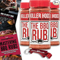 Killer Hogs The BBQ Rub Premium Barbecue Spice &amp Seasoning 3 pk (33 oz) + BBQ Guide &amp Bottle Opener (5 Items)!