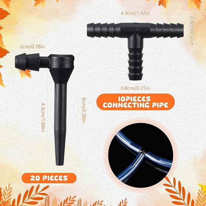 Joyfolk Maple Syrup Tapping Kit Include 118 ft Tree Tapping Tubing Line 20 Syrup Taps 10 T-type Water Pipe Connecting Pipe and 1 Maple Tap Drill Bit for Experts