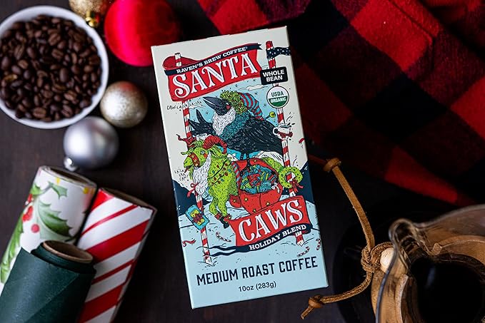 Raven's Brew Coffee Holiday Coffee Medium Roast Ground - Santa Caws