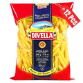 DIVELLA Penne Rigate #27 16 Oz. (Pack of 12) - Authentic Italian Pasta Made with Durum Wheat Semolina Perfect 'Al Dente' Texture for Every Dish