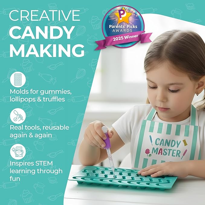 Tovla Jr Ultimate Real Candy Science Lab for Kids | Hands on STEM Experiment Kit with Real Candy Making Tools and Step by Step Visual Guides | Ages 6 to 12 | Gummies Chocolates and More