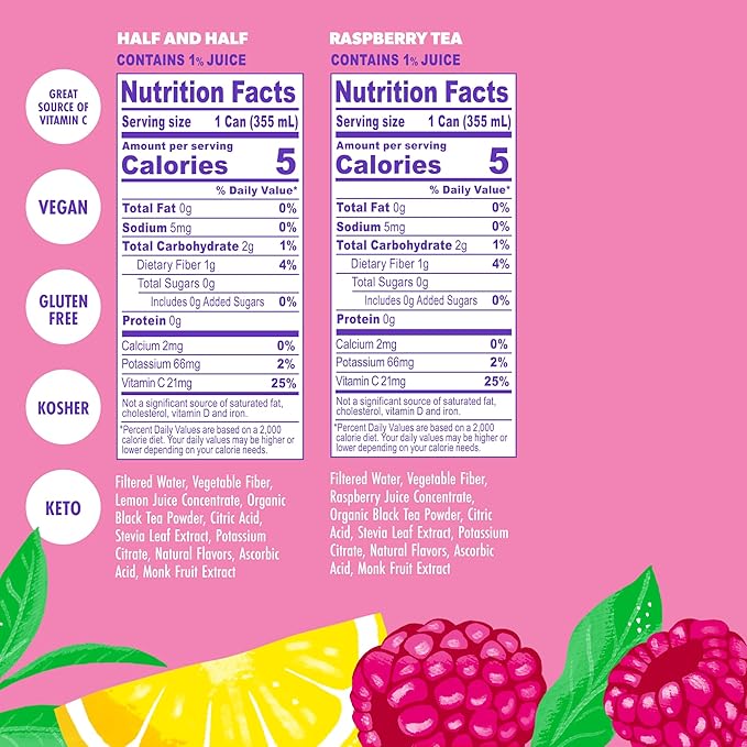 Swoon Sugar Free Iced Tea Classics Variety Pack - Zero Sugar Drinks in Lemon Raspberry Peach Half &amp Half Flavours - Low Carb Paleo-Friendly Gluten-Free Keto Iced Tea - 12 fl.oz (Pack of 12)