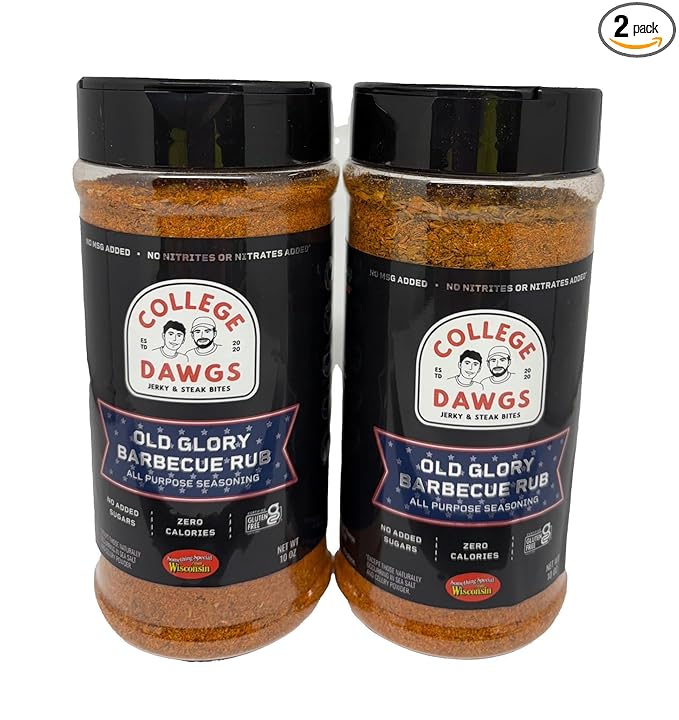 COLLEGE DAWGS Old Glory Barbecue Rub Pack of 2 Gluten Free Meat Seasoning 20oz