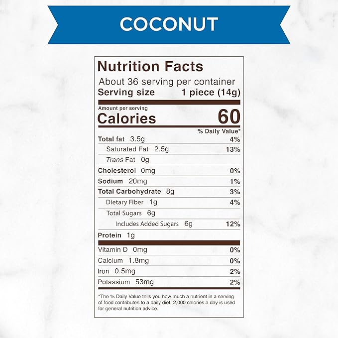 Russell Stover Dark Chocolate Coconut - 0.5 oz (Pack of 36)